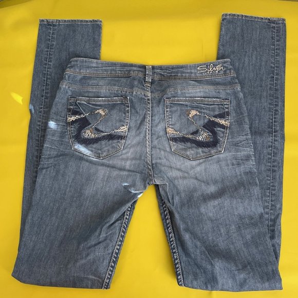 Silver Sienna Skinny Jeans, Light Wash, Size 27 - Picture 1 of 10